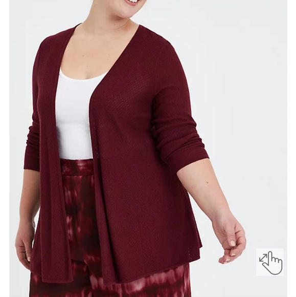 TORRID OPEN CARDIGAN SWEATER - OATMEAL - Picture 3 of 8